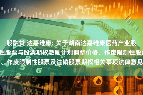 股融贷 达嘉维康: 关于湖南达嘉维康医药产业股份有限公司2023年限制性股票与股票期权激励计划调整价格、作废限制性股票及注销股票期权相关事项法律意见书内容摘要